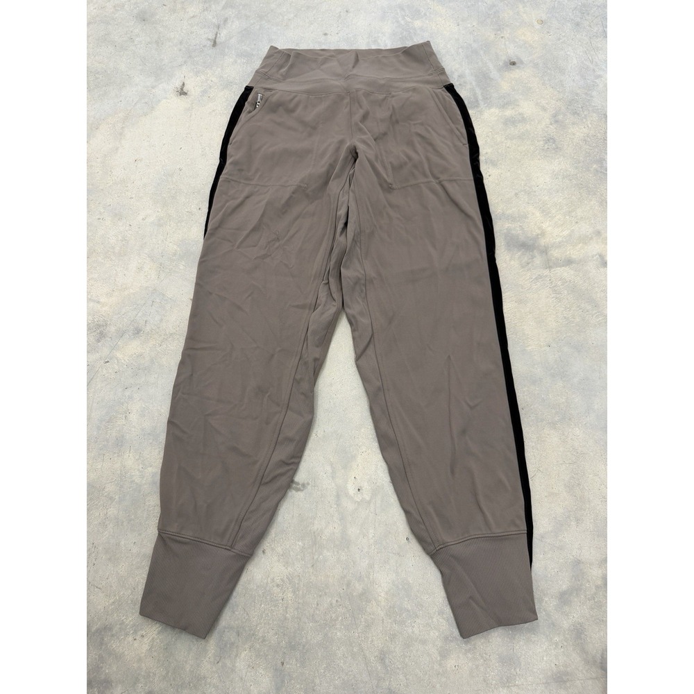 Athleta Venice Velvet Stripe Jogger Pants Women's XS Taupe Brown